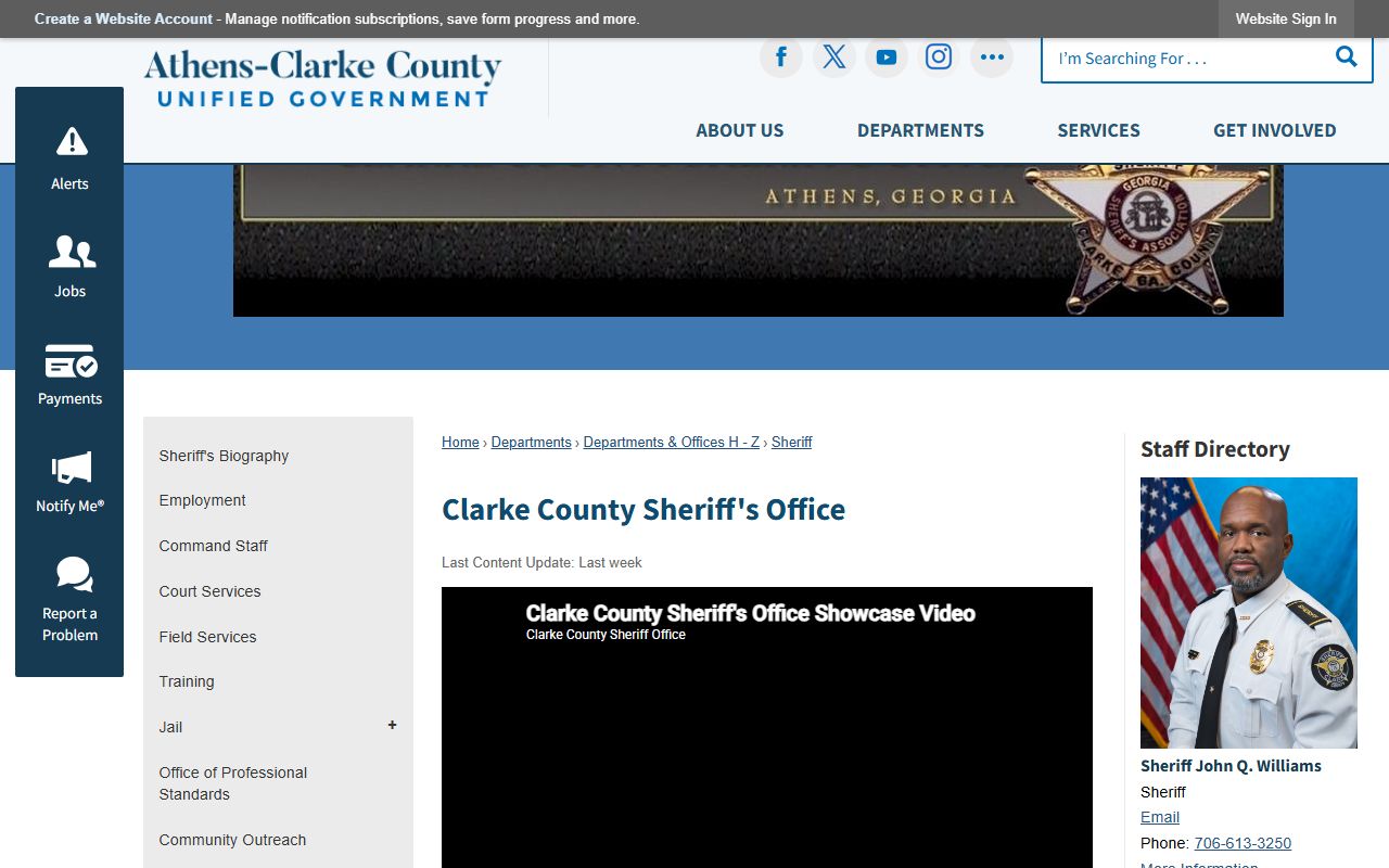 Clarke County arrest records Sheriff's Office page