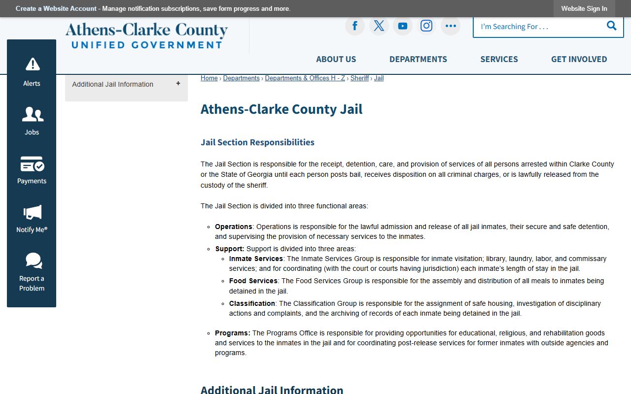 Clarke County arrest records Athens-Clarke County Jail page
