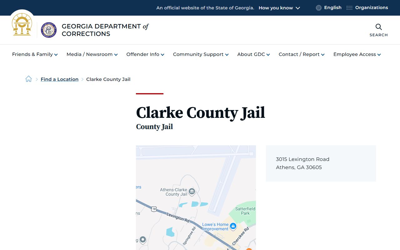Clarke County arrest records Georgia DOC jail listing