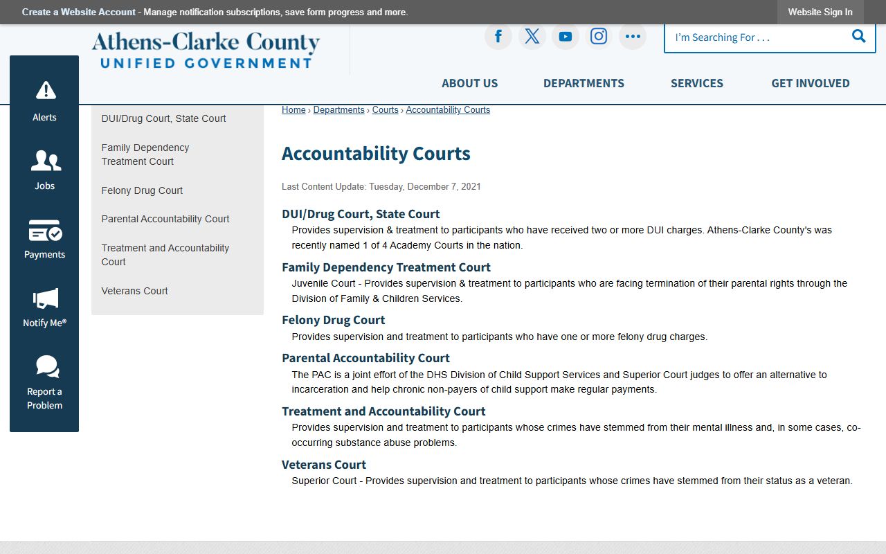 Clarke County court dockets accountability courts overview
