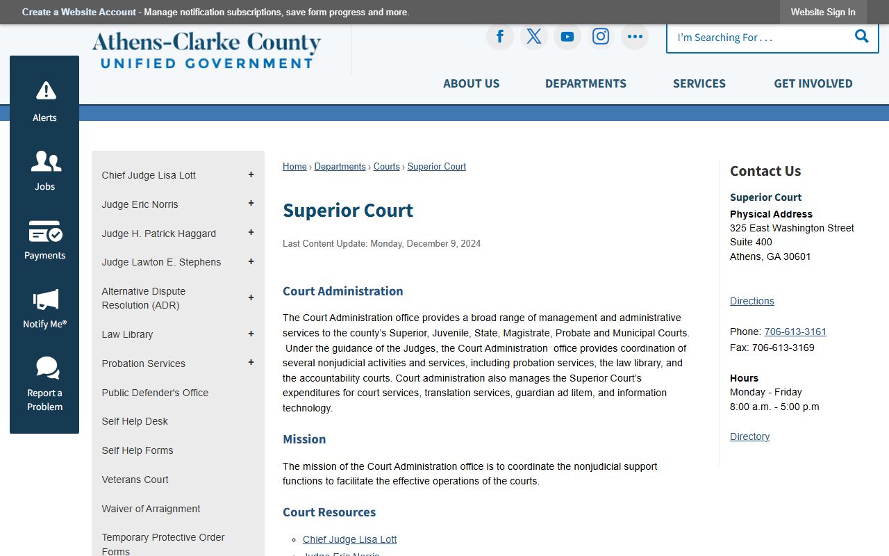 Clarke County court dockets Superior Court page