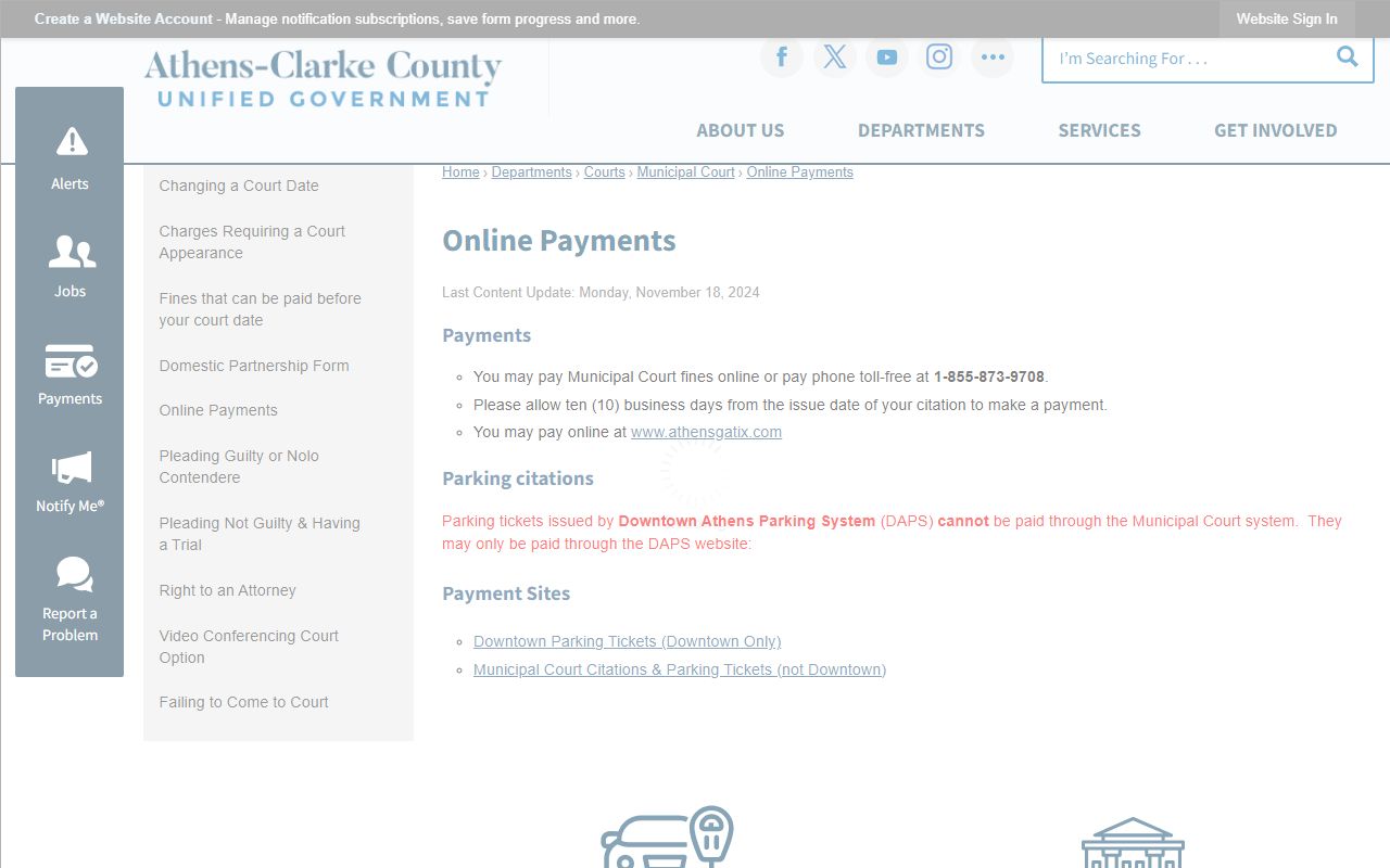 Clarke County court records Municipal Court payment instructions