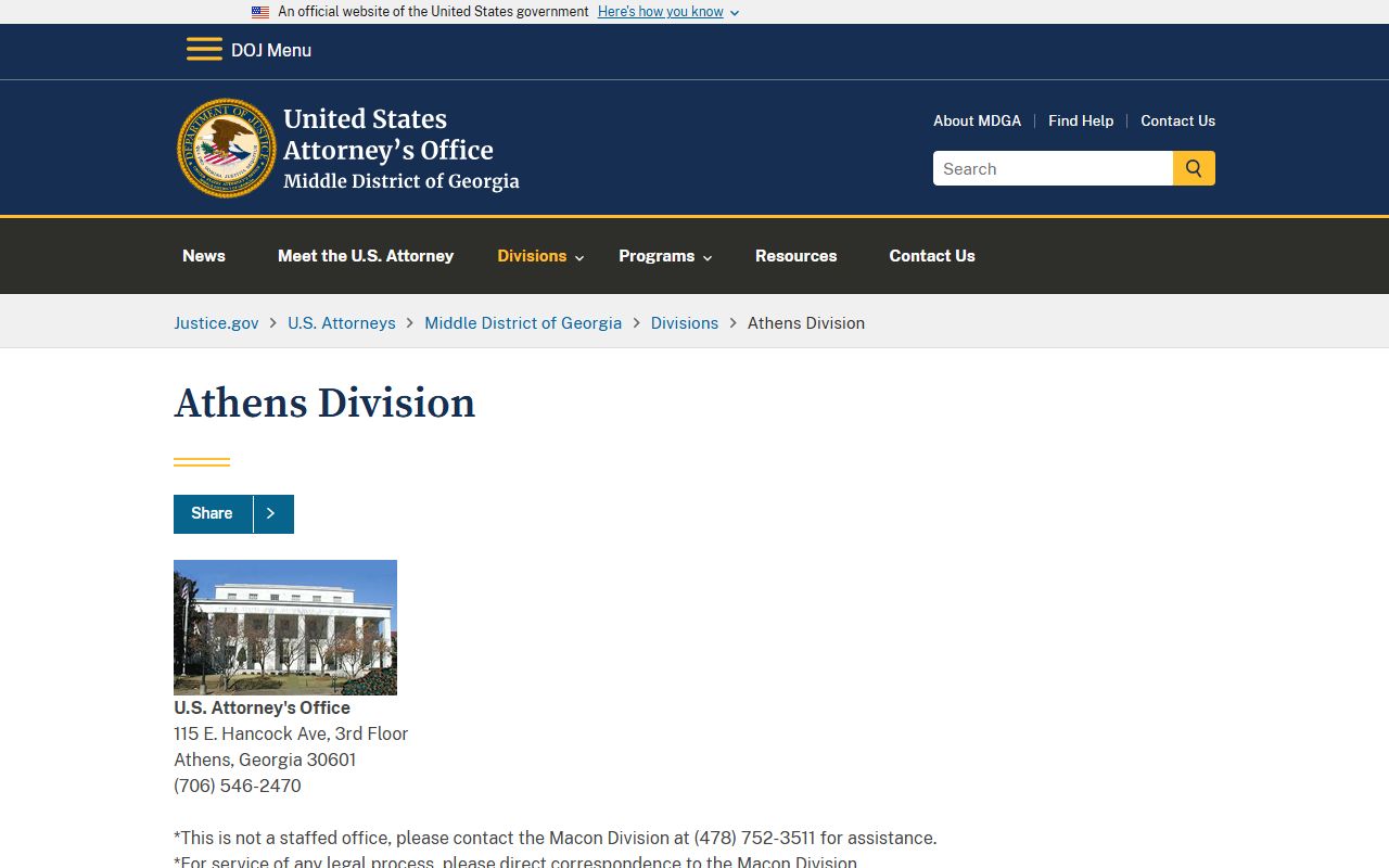 Clarke County Superior Court federal prosecution reference