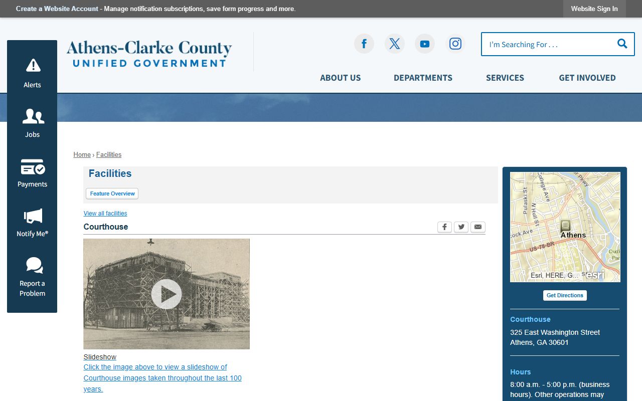 Clarke County court records at the Clarke County Courthouse facility page