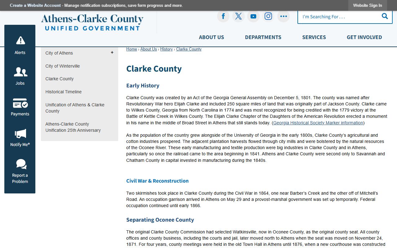 Clarke County court records and county history overview