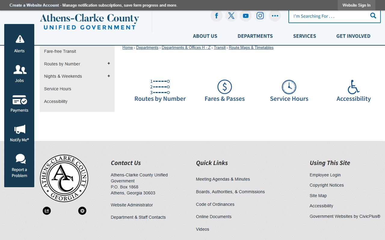 Clarke County court records and transit route maps for courthouse access