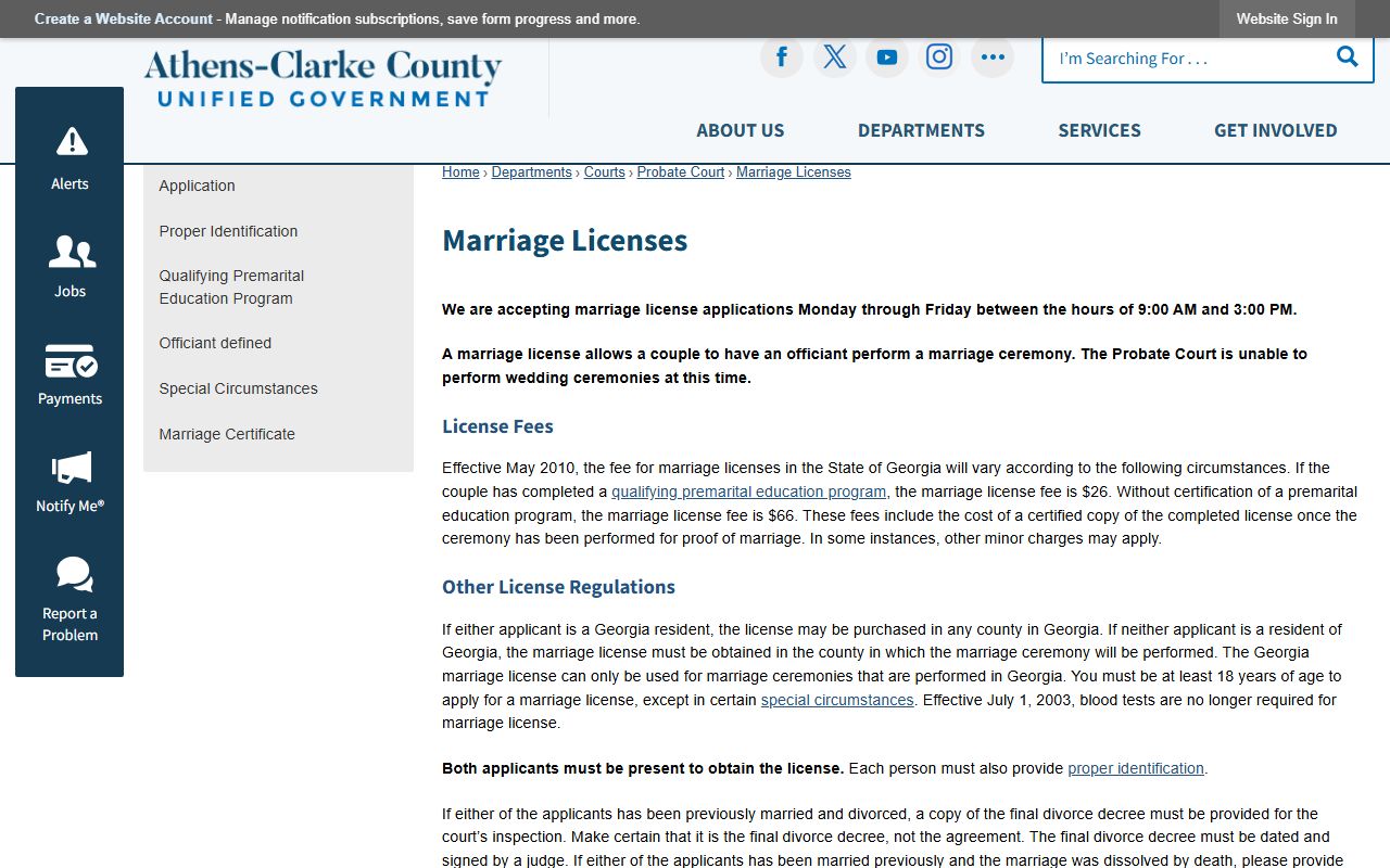 Clarke County marriage records license page