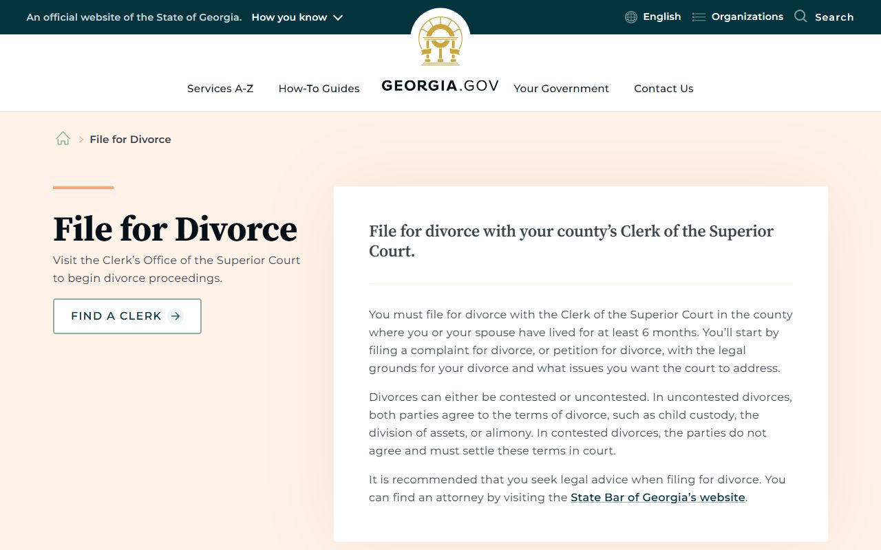 Georgia divorce guidance for Clarke County divorce records