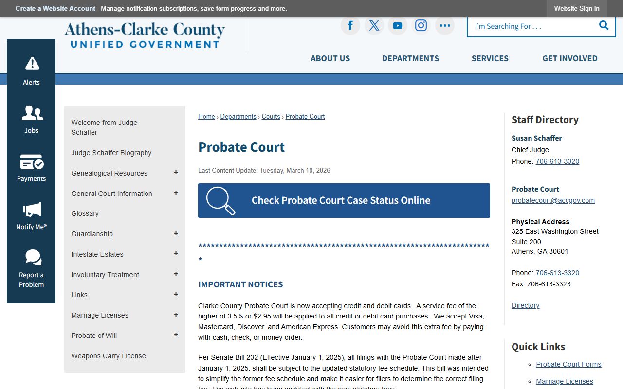 Clarke County probate records Probate Court page