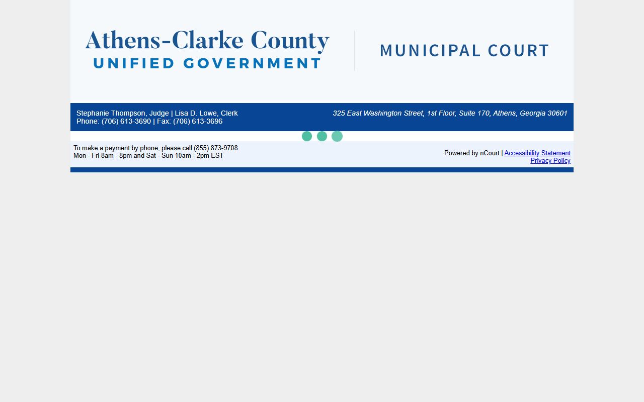 Clarke County traffic court records nCourt citation payment page