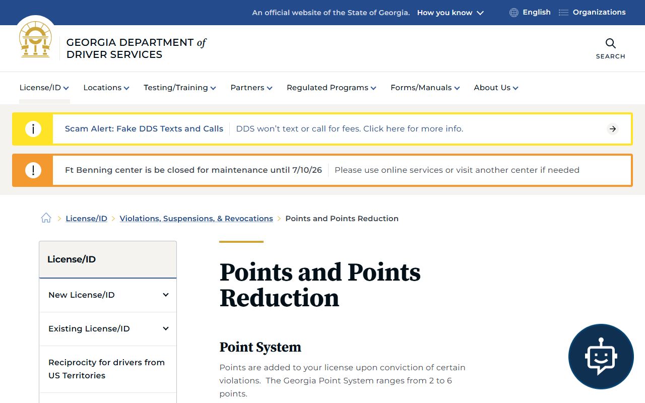 Clarke County traffic court records Georgia DDS points and reduction page